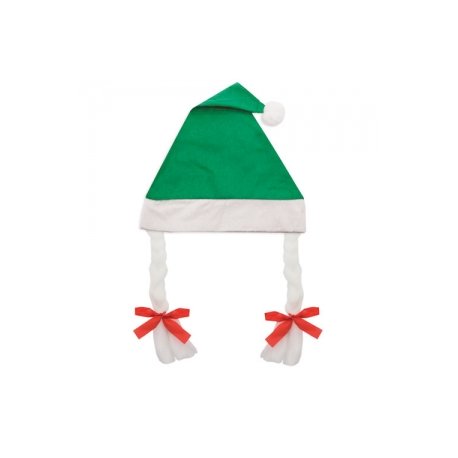 Cappello Natale con Trecce Verde
